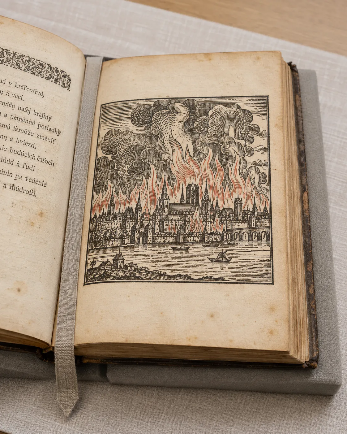 seventeenth-century prophecy woodcut and burning city