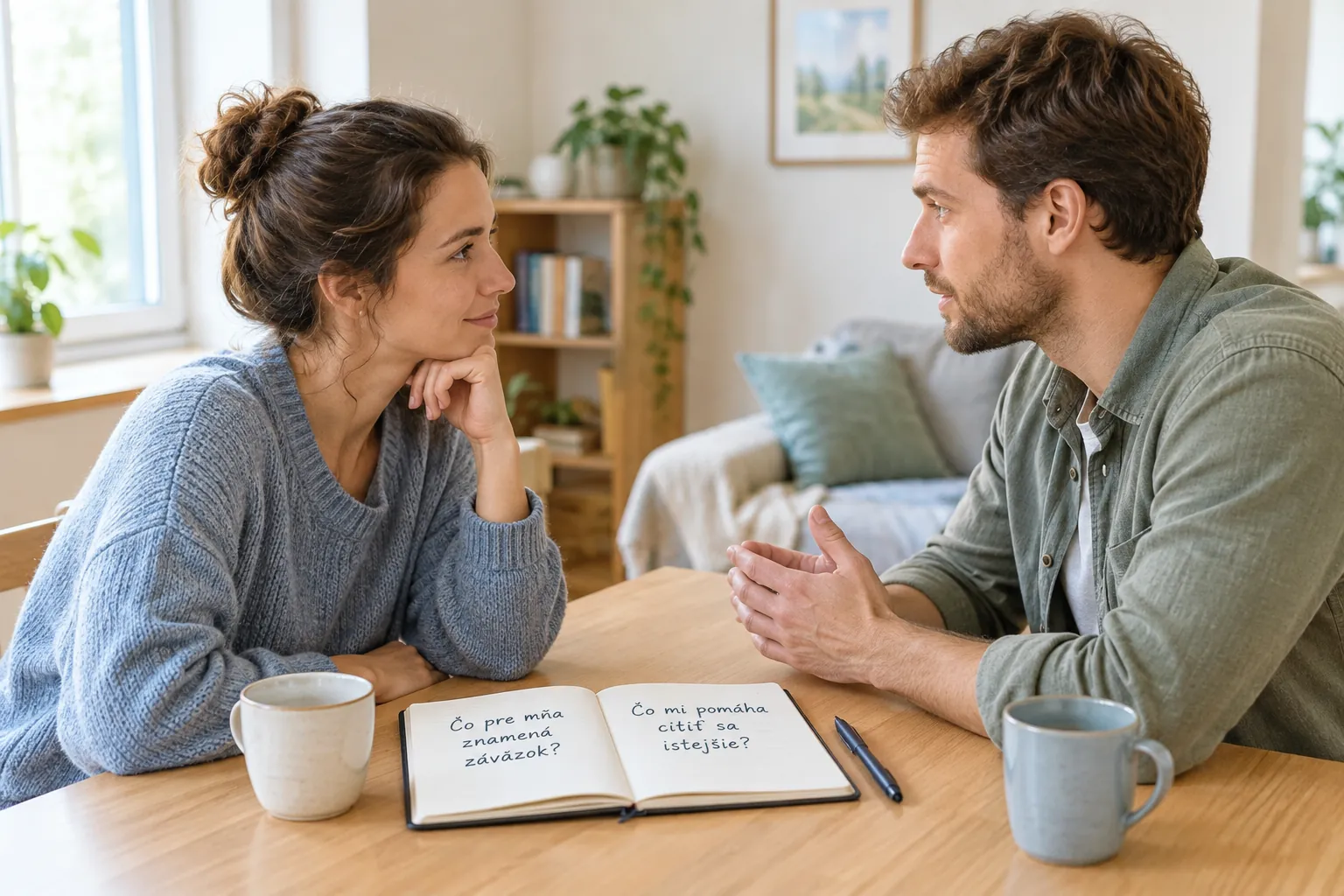 couple discussing their expectations and commitment at home