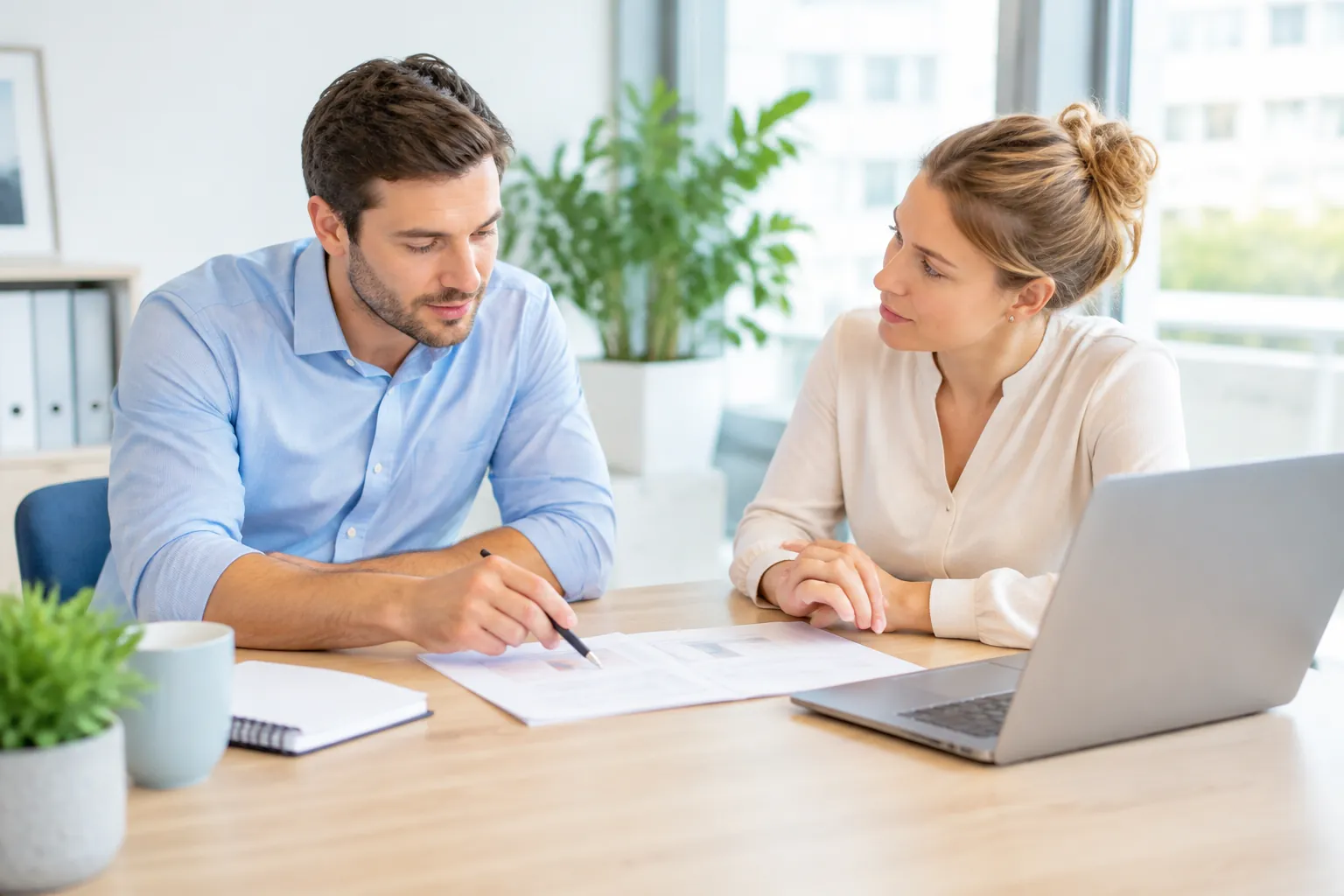 colleagues discussing shared responsibilities in a bright modern office