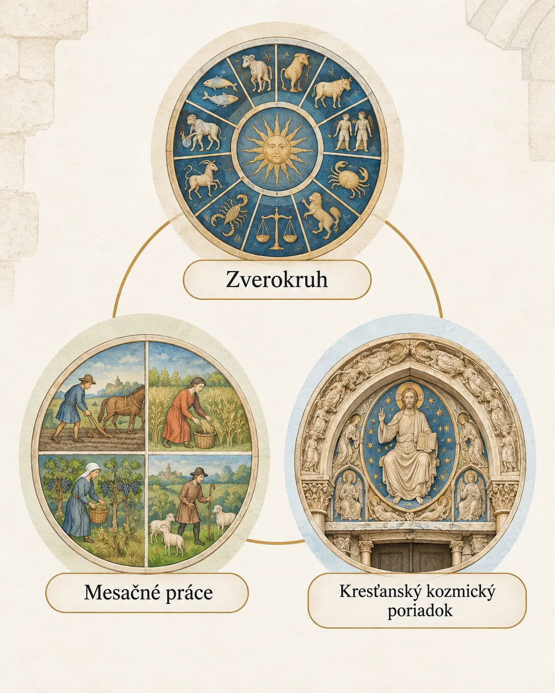 three layers of medieval zodiac imagery and time