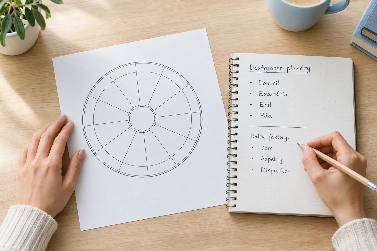 reader comparing planetary dignity with houses and aspects