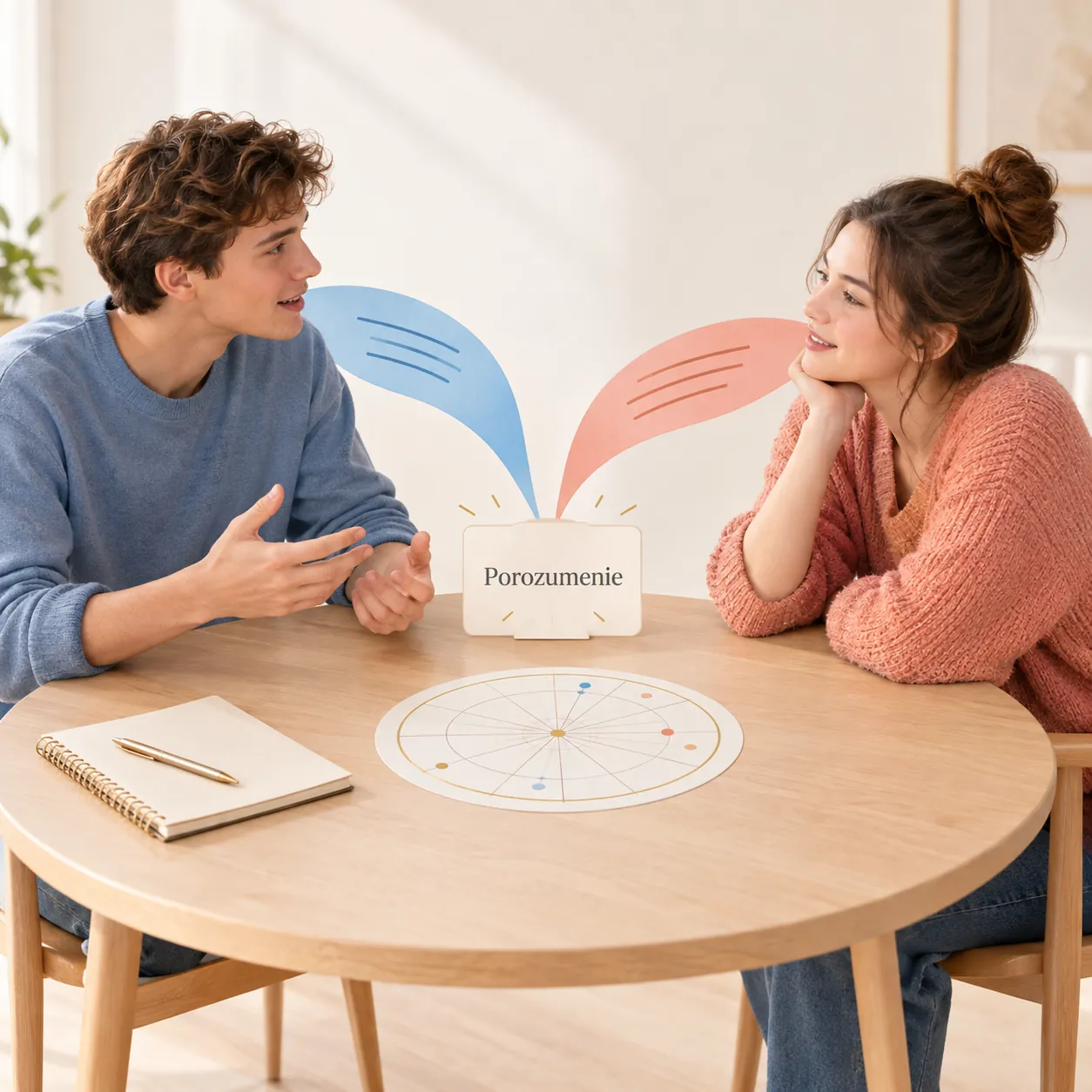 two siblings reflecting on different roles through an astrological chart